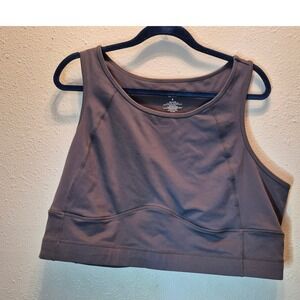Torrid Active Sports Bra Tank Top Racerback Gray Size 4 Nylon Spandex Workout